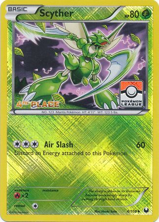 Scyther (4/108) (League Promo 4th Place) [Black & White: Dark Explorers] | Clutch Gaming