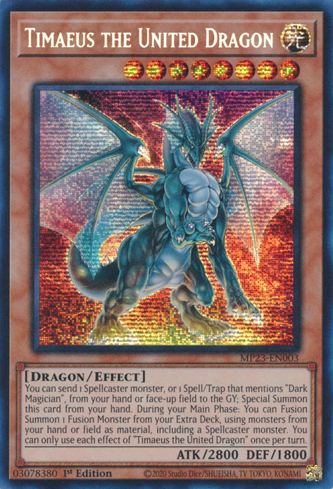 Timaeus the United Dragon [MP23-EN003] Prismatic Secret Rare | Clutch Gaming