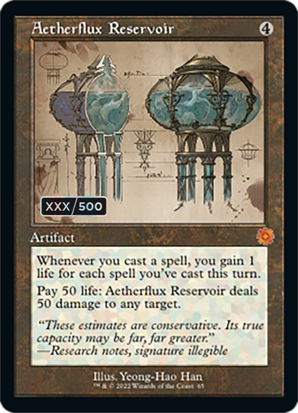 Aetherflux Reservoir (Retro Schematic) (Serial Numbered) [The Brothers' War Retro Artifacts] | Clutch Gaming