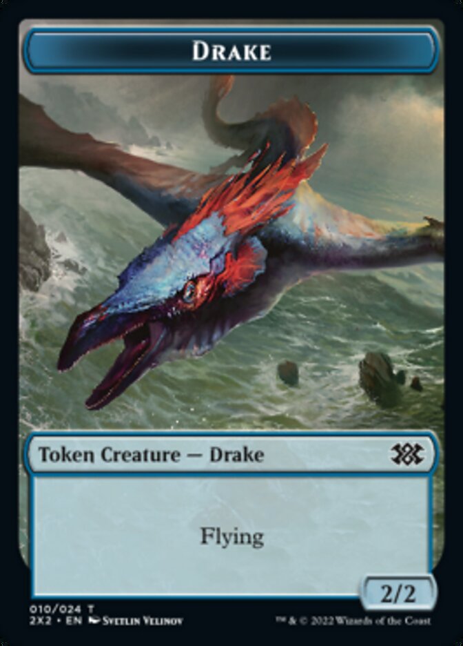 Drake // Phyrexian Golem Double-Sided Token [Double Masters 2022 Tokens] | Clutch Gaming