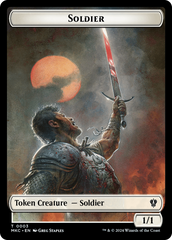 Human // Soldier Double-Sided Token [Murders at Karlov Manor Commander Tokens] | Clutch Gaming