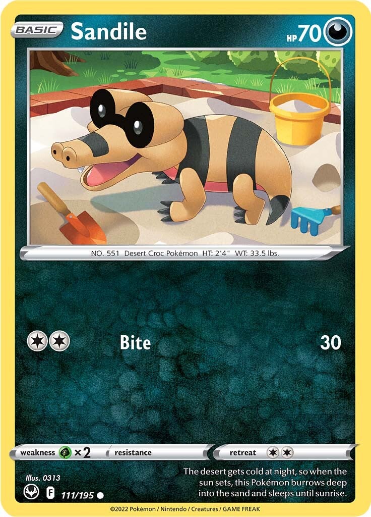 Sandile (111/195) [Sword & Shield: Silver Tempest] | Clutch Gaming