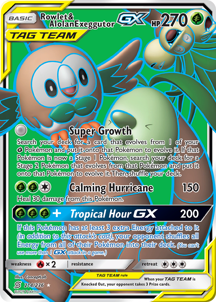 Rowlet & Alolan Exeggutor GX (214/236) [Sun & Moon: Unified Minds] | Clutch Gaming