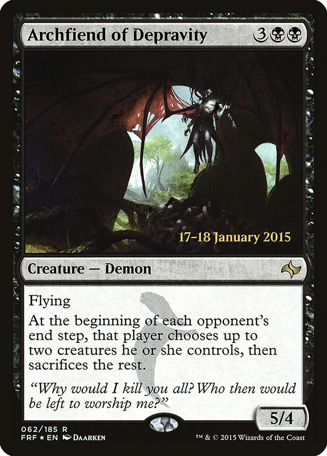 Archfiend of Depravity [Fate Reforged Prerelease Promos] | Clutch Gaming