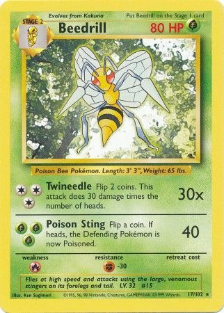 Beedrill (17/102) [Base Set Unlimited] | Clutch Gaming