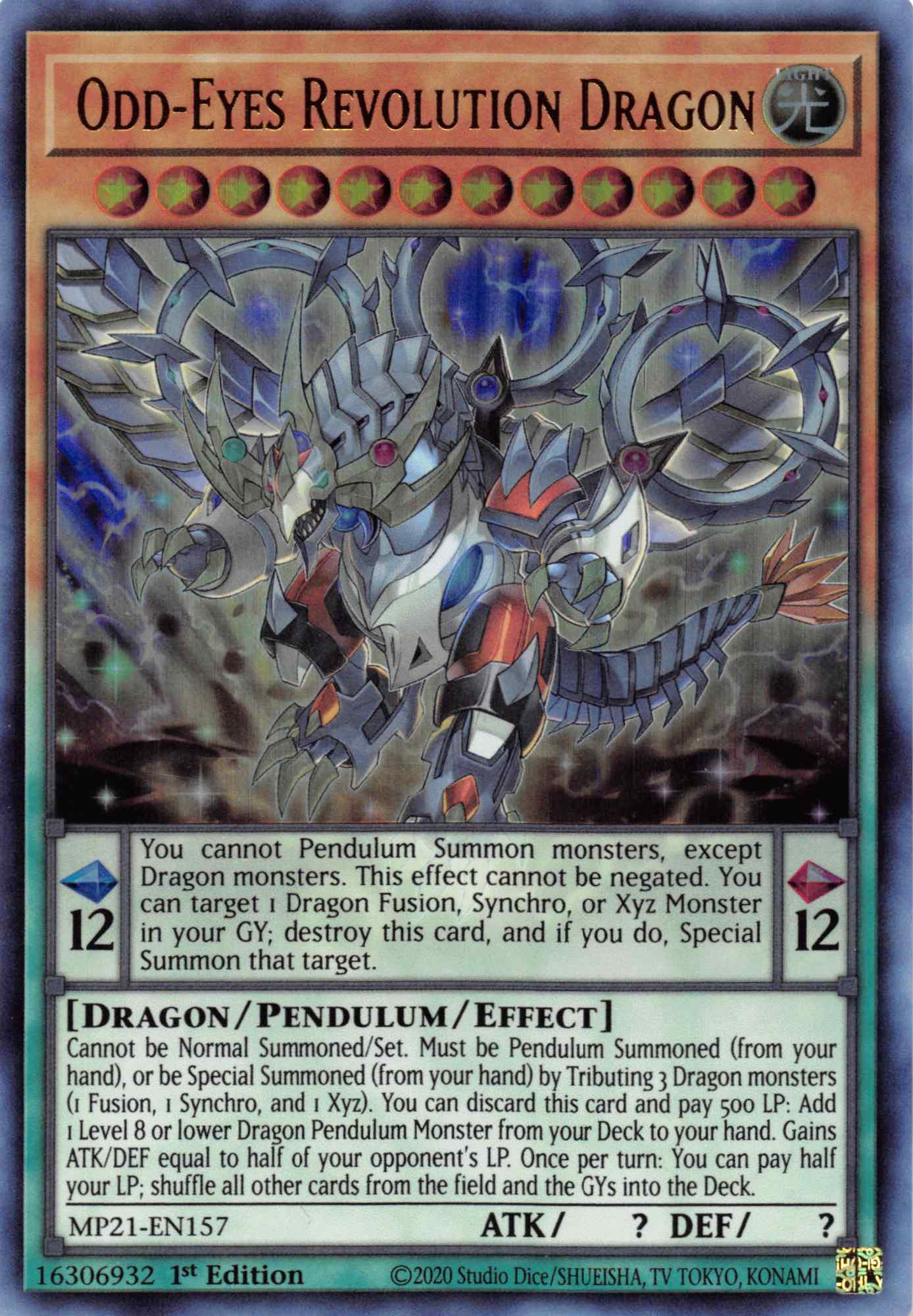 Odd-Eyes Revolution Dragon [MP21-EN157] Ultra Rare | Clutch Gaming