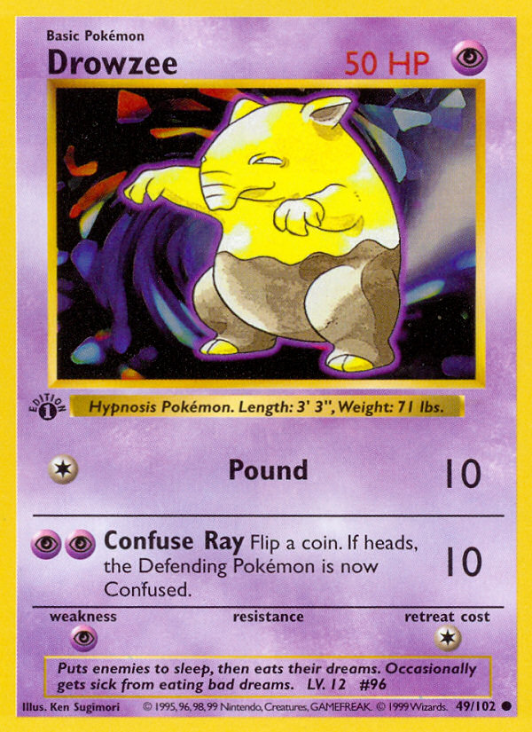 Drowzee (49/102) (Shadowless) [Base Set 1st Edition] | Clutch Gaming