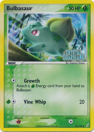 Bulbasaur (46/100) (Stamped) [EX: Crystal Guardians] | Clutch Gaming