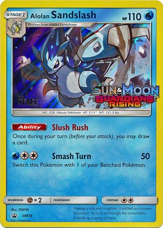 Alolan Sandslash (SM18) (Staff Prerelease Promo) [Sun & Moon: Black Star Promos] | Clutch Gaming