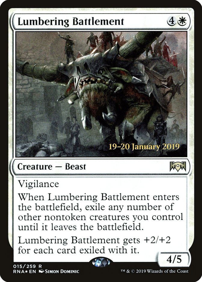 Lumbering Battlement [Ravnica Allegiance Prerelease Promos] | Clutch Gaming