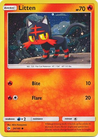 Litten (24/149) (Cosmos Holo) [Sun & Moon: Base Set] | Clutch Gaming