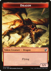 Heart-Piercer Manticore // Dragon Double-Sided Token [Commander 2019 Tokens] | Clutch Gaming