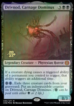 Drivnod, Carnage Dominus [Phyrexia: All Will Be One Prerelease Promos] | Clutch Gaming