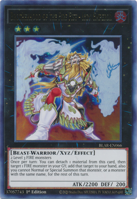 Brotherhood of the Fire Fist - Lion Emperor [BLAR-EN066] Ultra Rare | Clutch Gaming