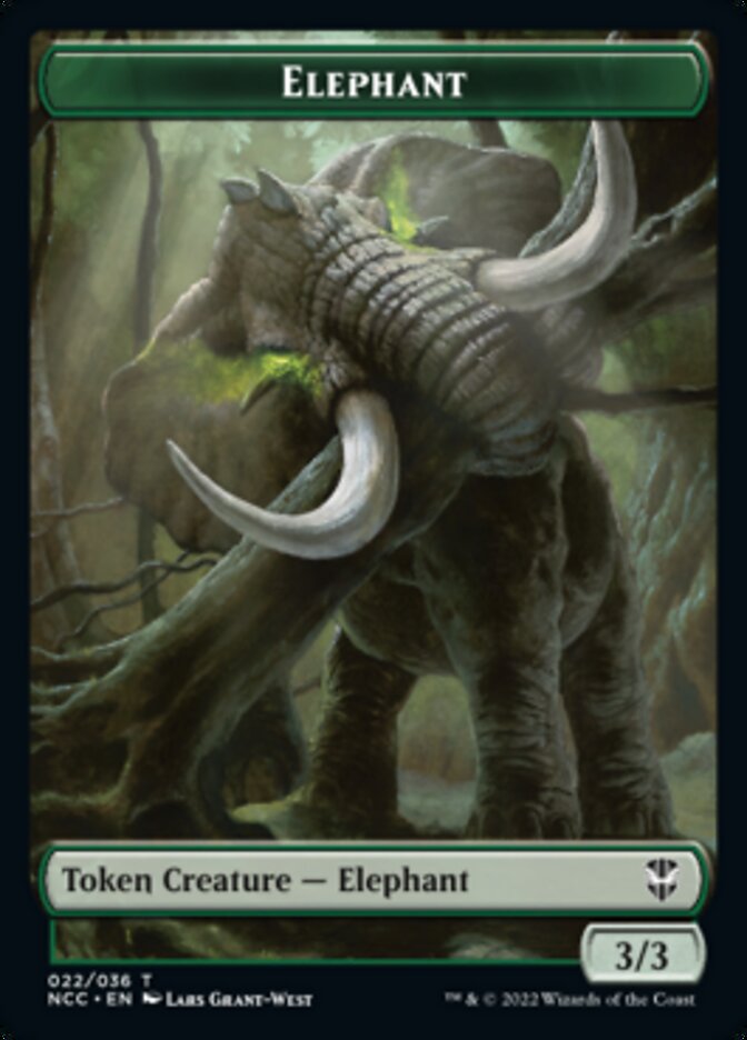 Clue // Elephant Double-Sided Token [Streets of New Capenna Commander Tokens] | Clutch Gaming