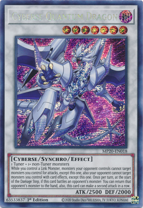 Cyberse Quantum Dragon [MP20-EN018] Prismatic Secret Rare | Clutch Gaming