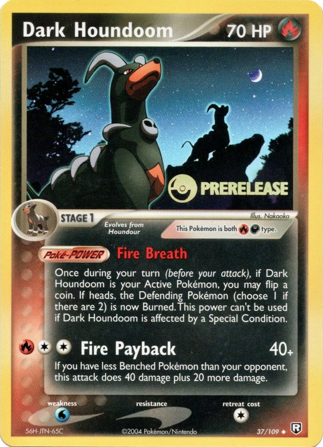 Dark Houndoom (37/109) (Prerelease Promo) [EX: Team Rocket Returns] | Clutch Gaming