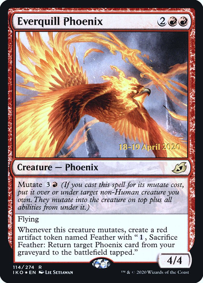 Everquill Phoenix [Ikoria: Lair of Behemoths Prerelease Promos] | Clutch Gaming