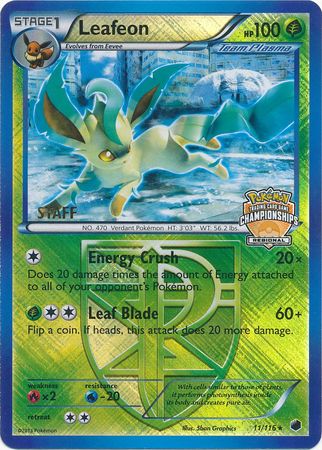 Leafeon (11/116) (Regional Championship Promo Staff) [Black & White: Plasma Freeze] | Clutch Gaming