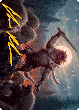 Tovolar, the Midnight Scourge 1 Art Card (Gold-Stamped Signature) [Innistrad: Midnight Hunt Art Series] | Clutch Gaming