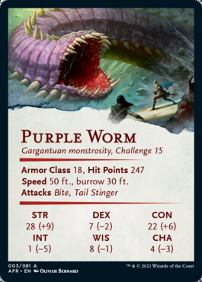 Purple Worm Art Card [Dungeons & Dragons: Adventures in the Forgotten Realms Art Series] | Clutch Gaming