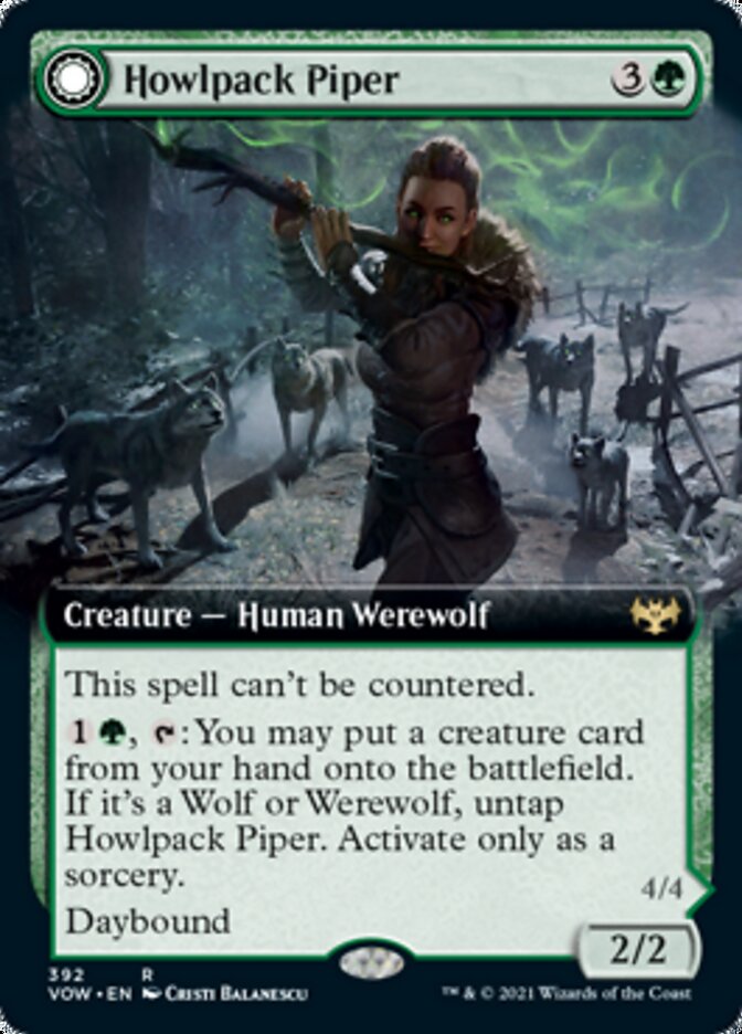 Howlpack Piper // Wildsong Howler (Extended Art) [Innistrad: Crimson Vow] | Clutch Gaming