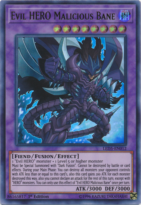 Evil Hero Malicious Bane [LED5-EN012] Ultra Rare | Clutch Gaming