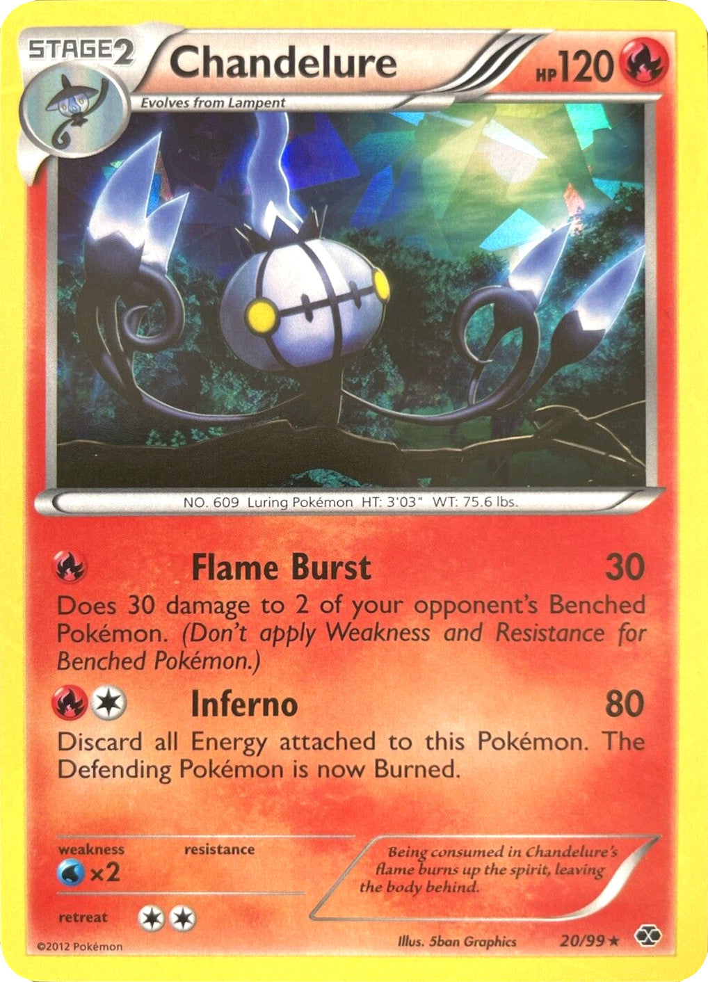 Chandelure (20/99) (Cracked Ice Holo) [Black & White: Next Destinies] | Clutch Gaming