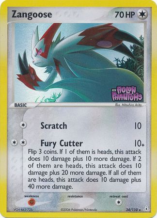 Zangoose (34/110) (Stamped) [EX: Holon Phantoms] | Clutch Gaming