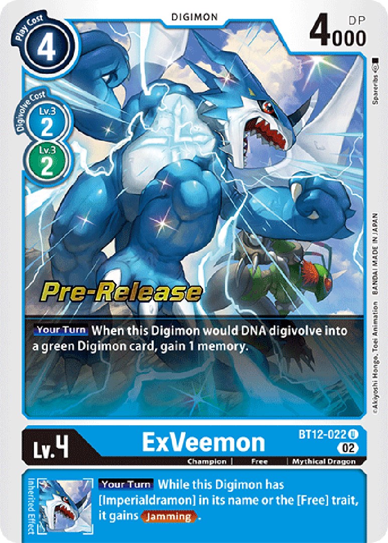 ExVeemon [BT12-022] [Across Time Pre-Release Cards] | Clutch Gaming