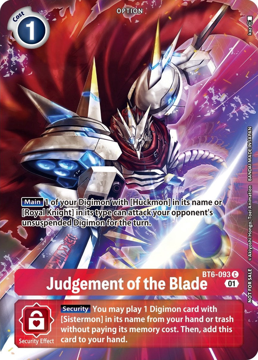 Judgement of the Blade [BT6-093] (Premium Deck Set) [Double Diamond Promos] | Clutch Gaming