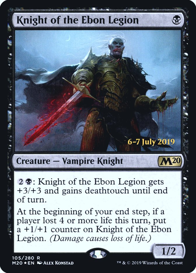 Knight of the Ebon Legion [Core Set 2020 Prerelease Promos] | Clutch Gaming