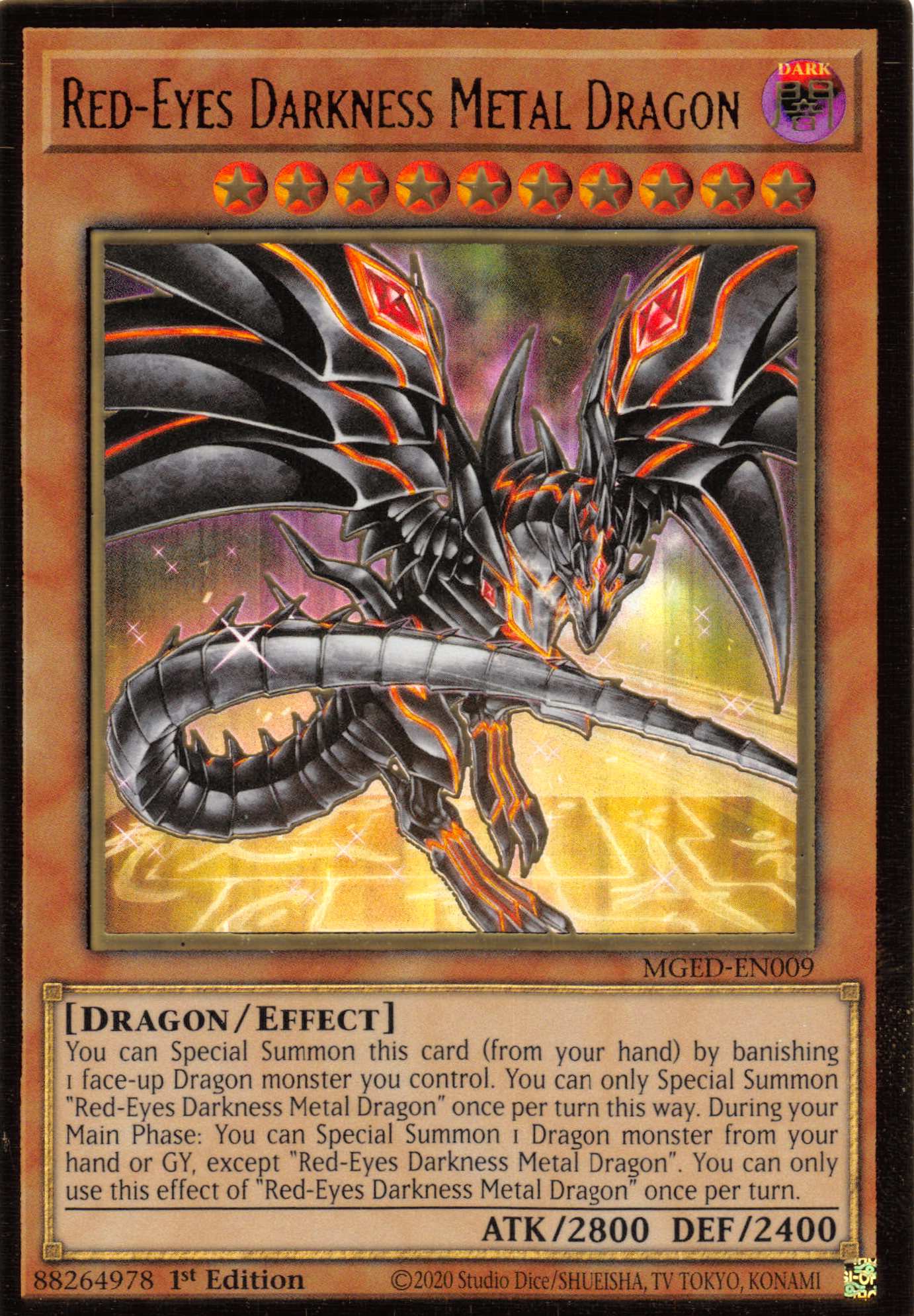 Red-Eyes Darkness Metal Dragon (Alternate Art) [MGED-EN009] Gold Rare | Clutch Gaming