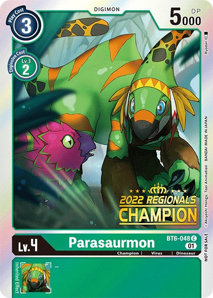 Parasaurmon [BT6-048] (2022 Championship Online Regional) (Online Champion) [Double Diamond Promos] | Clutch Gaming