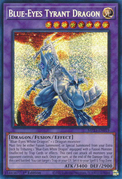 Blue-Eyes Tyrant Dragon [MP23-EN019] Prismatic Secret Rare | Clutch Gaming