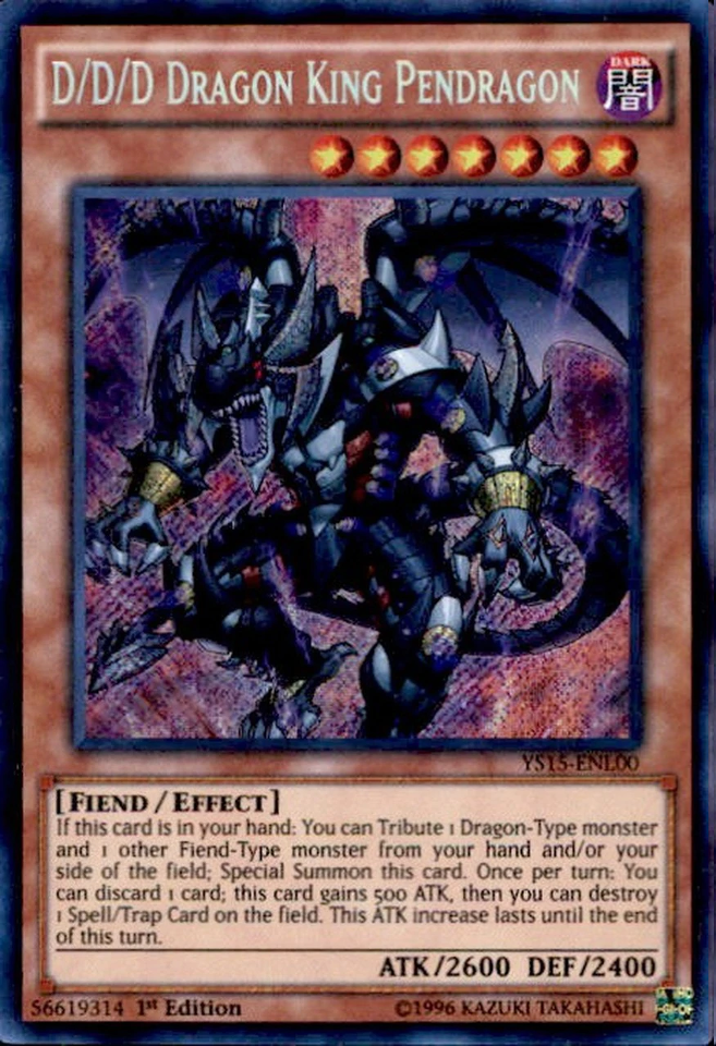 D/D/D Dragon King Pendragon [YS15-ENL00] Secret Rare | Clutch Gaming