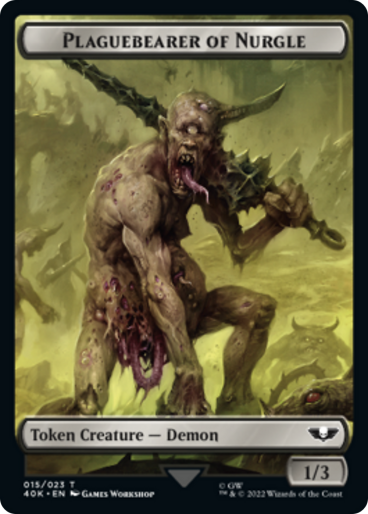 Spawn // Plaguebearer of Nurgle Double-sided (Surge Foil) [Warhammer 40,000 Tokens] | Clutch Gaming