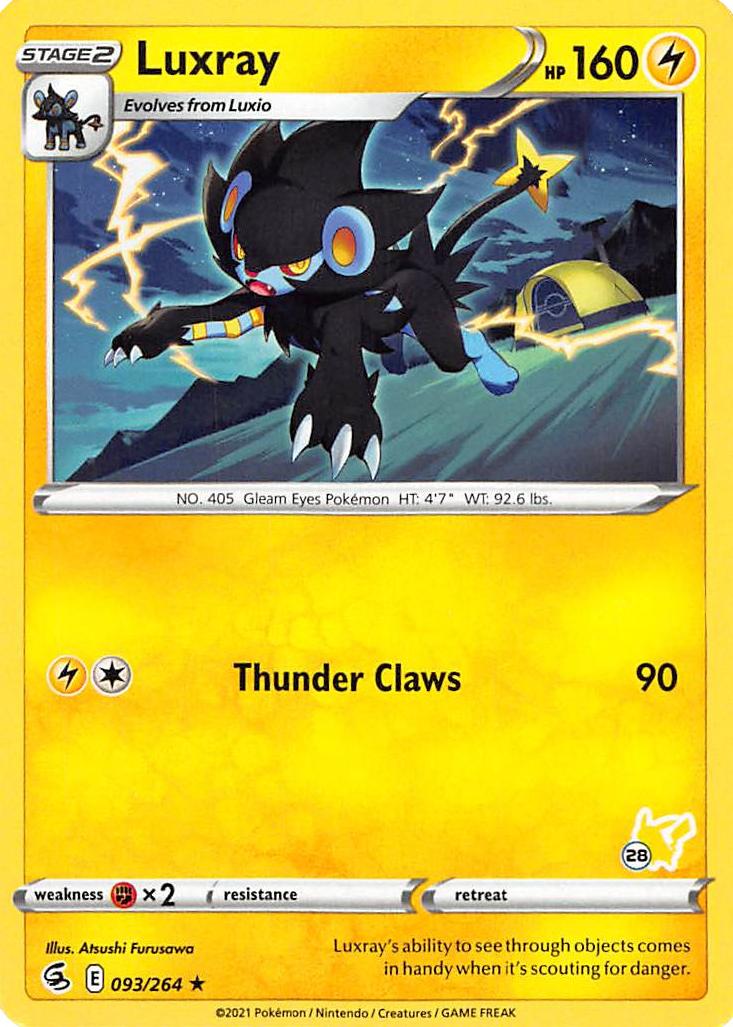 Luxray (093/264) (Pikachu Stamp #28) [Battle Academy 2022] | Clutch Gaming