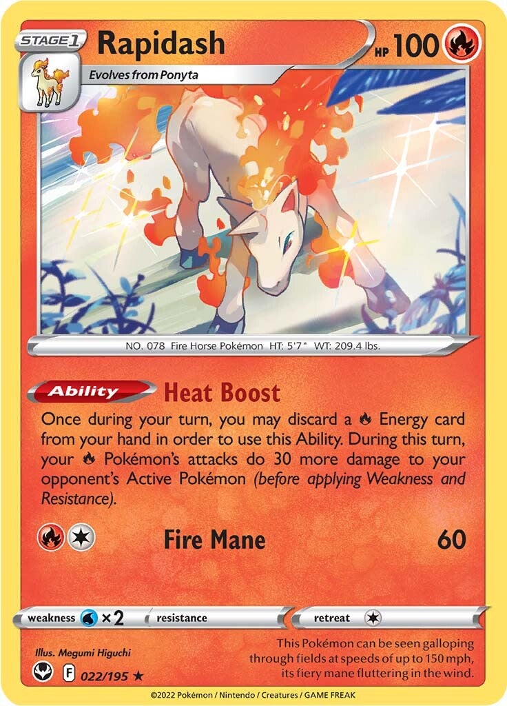 Rapidash (022/195) (Theme Deck Exclusive) [Sword & Shield: Silver Tempest] | Clutch Gaming