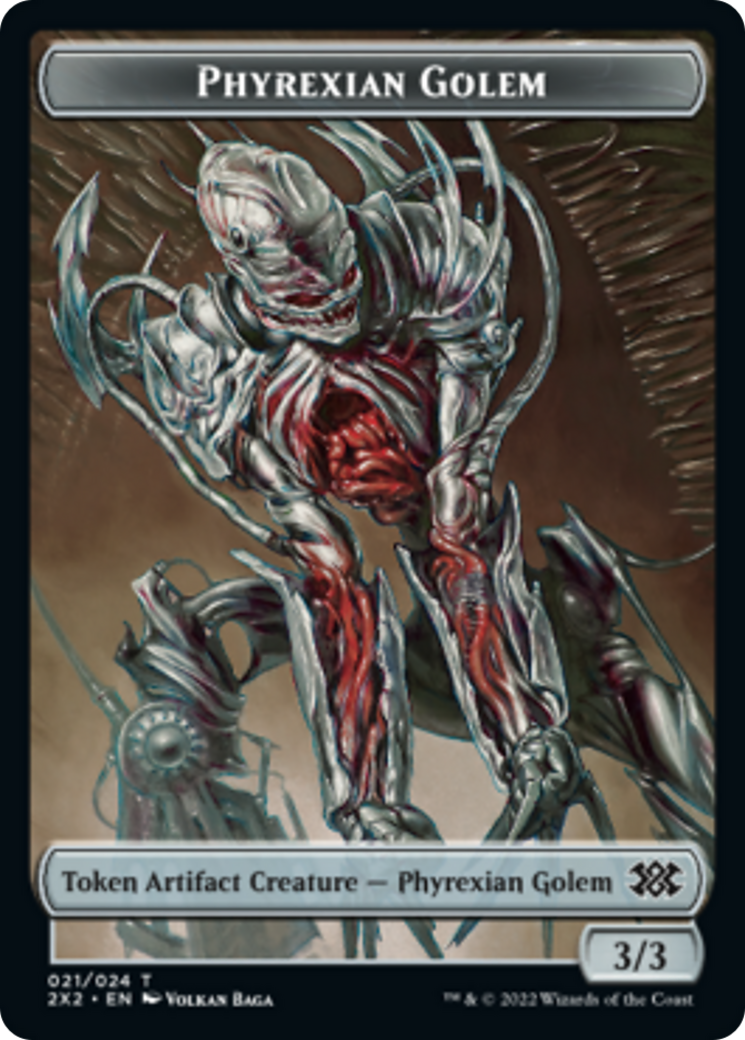 Elemental // Phyrexian Golem Double-Sided Token [Double Masters 2022 Tokens] | Clutch Gaming