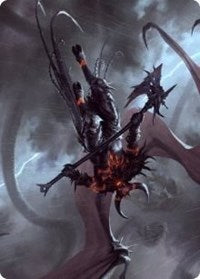 Burning-Rune Demon Art Card [Kaldheim Art Series] | Clutch Gaming