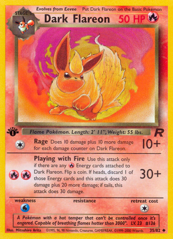 Dark Flareon (35/82) [Team Rocket 1st Edition] | Clutch Gaming