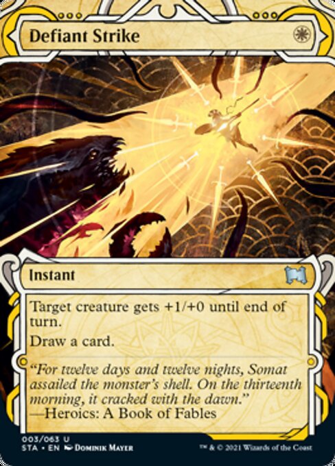 Defiant Strike (Foil Etched) [Strixhaven: School of Mages Mystical Archive] | Clutch Gaming