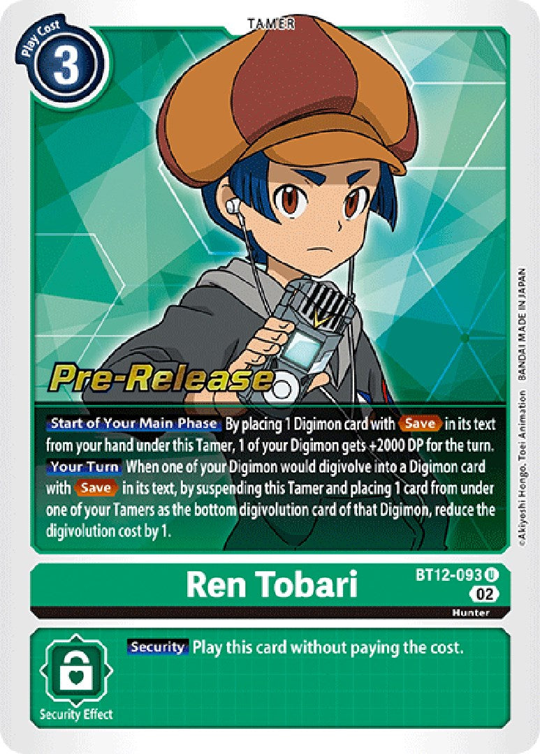 Ren Tobari [BT12-093] [Across Time Pre-Release Cards] | Clutch Gaming