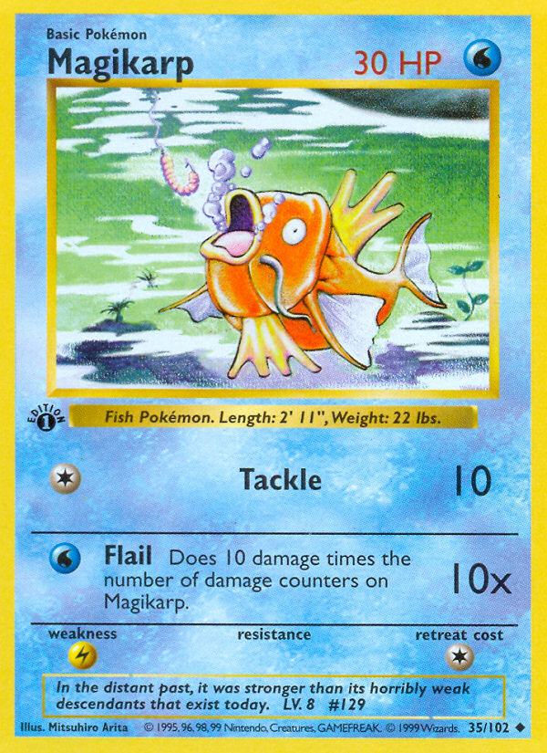 Magikarp (35/102) (Shadowless) [Base Set 1st Edition] | Clutch Gaming