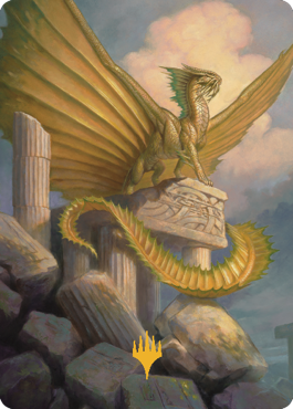 Ancient Gold Dragon Art Card (05) (Gold-Stamped Signature) [Commander Legends: Battle for Baldur's Gate Art Series] | Clutch Gaming