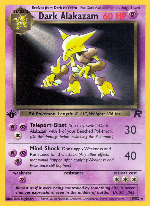 Dark Alakazam (18/82) [Team Rocket 1st Edition] | Clutch Gaming