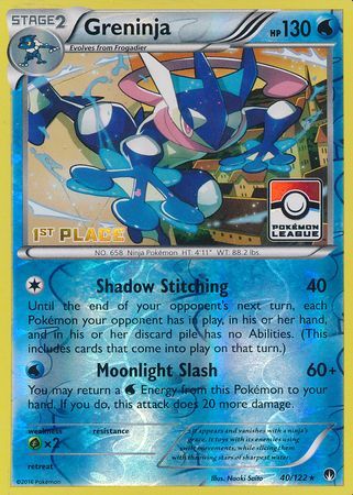 Greninja (40/122) (League Promo 1st Place) [XY: BREAKpoint] | Clutch Gaming