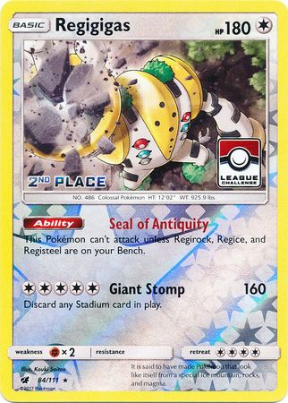 Regigigas (84/111) (League Promo 2nd Place) [Sun & Moon: Crimson Invasion] | Clutch Gaming