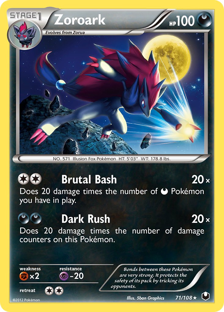 Zoroark (71/108) (Cracked Ice Holo) (Theme Deck Exclusive) [Black & White: Dark Explorers] | Clutch Gaming